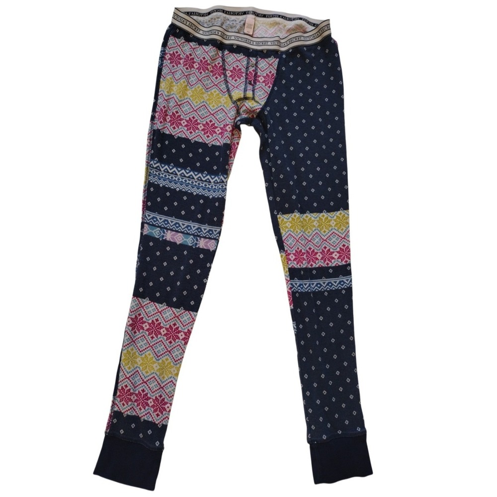 Victoria Secret Pajamas Pants Woman's Medium Multicolor Elastic Waist Mid Rise